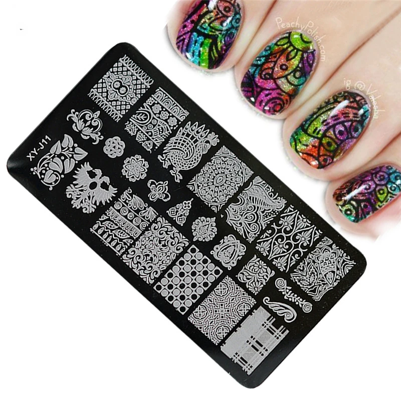 

1 x Fashion Nail Art Plate Stamp Stamping Templates Stainless Steel DIY Polish Print Manicure Nail Stencil Decor Tools BEXYJ11