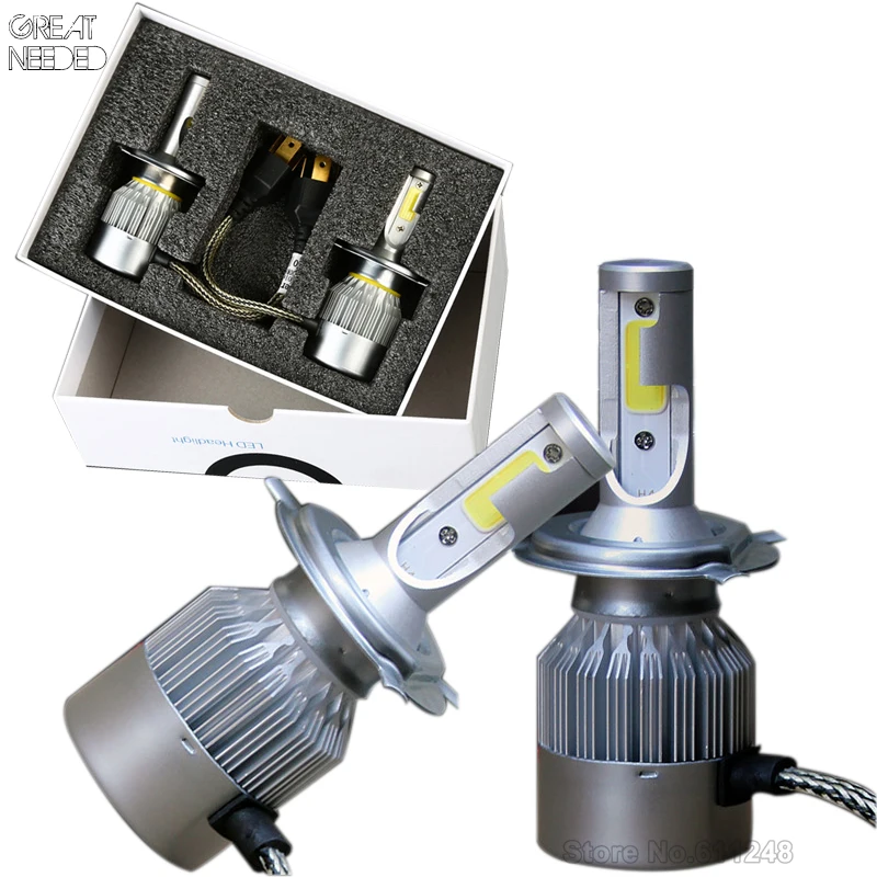 

2PCS Car Led Headlight H4 H7 LED H1 H11 HB3 9005 HB4 9006 72W 7600lm 6000K COB Plug&Play Car Bulb Auto Headlamp Fog Light