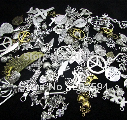 

Clearance ! 50Pcs Assorted Charms zinc alloy metal charms pendant Buy 5 get 1 free.
