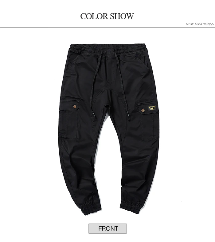 Большие размеры 6XL 7XL мужские брюки карго шаровары с несколькими карманами уличная хип-хоп черный Досуг треники из хлопка брюки мужские