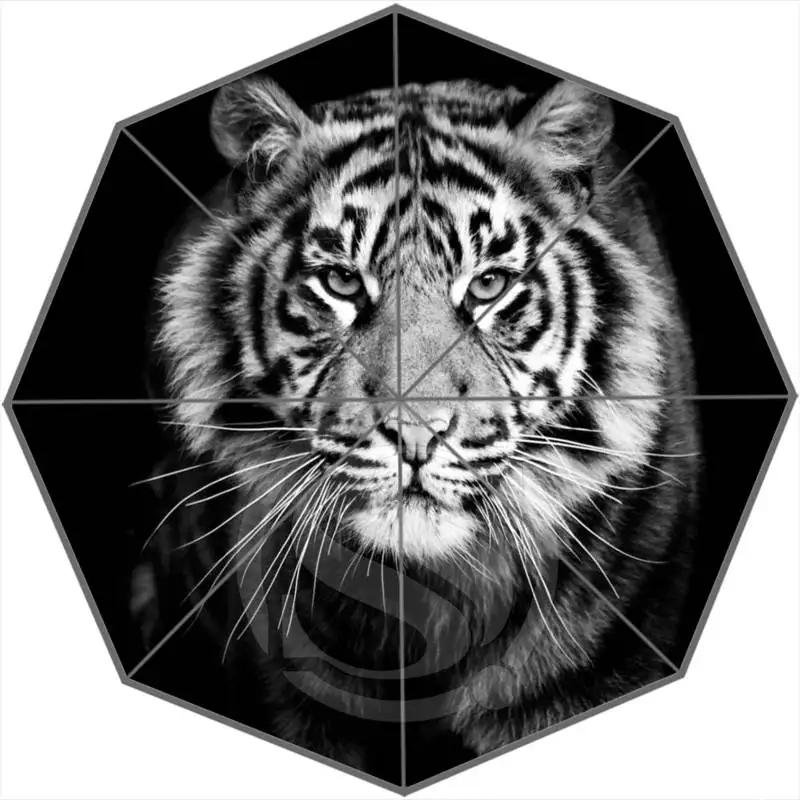 

Cool tiger Custom Personalized Portable Triple Foldable Sun and Rain Umbrella FREE SHIPPING SQ0624-JY384