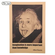 1 шт. 51X35,5 см вдохновляющие Альберт Эйнштейн постеры для украшения дома наклейки на стену воображение более важно, чем знания