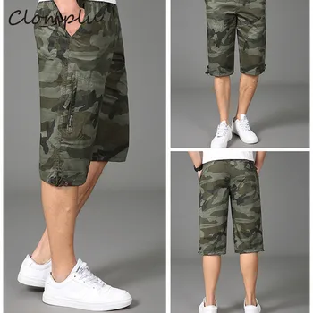 

Clomplu Cargo Shorts Men Summer Camouflage 3/4 Length Casual Shorts Cotton Loose Plus Size 5XL 6XL Military Style Clothing