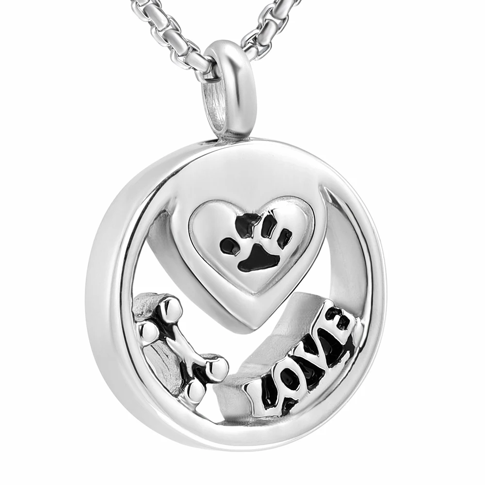 Forever Love Dog Bone&Paw stainess steel Cremation urn ...