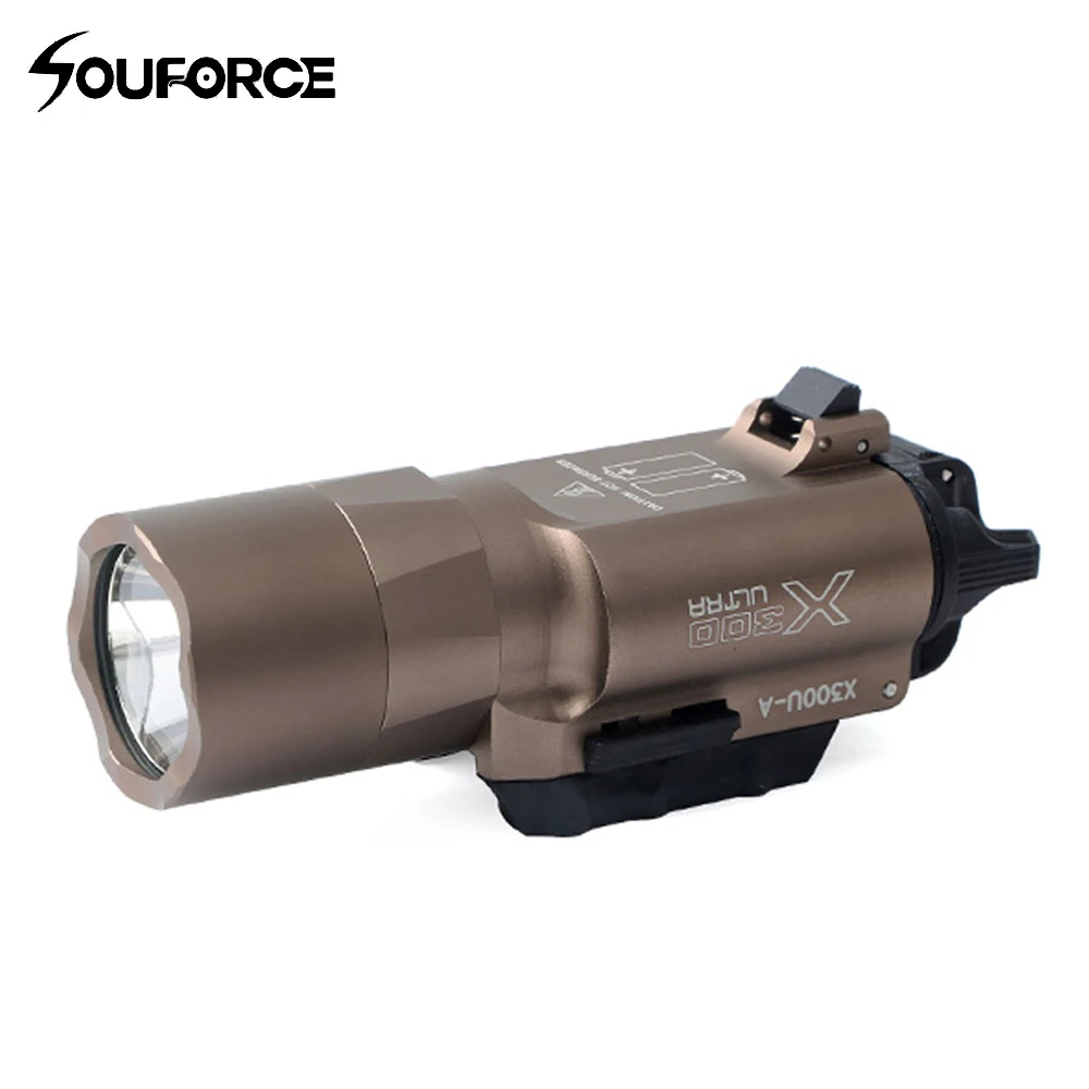 

Tactical 600 Lumens Bright Powerful X300U Ultra LED Flashlight For Rifle 20mm Picatinny Rail