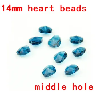 

100pcs-2000pc Zircon Blue 14mm Crystal Heart Beads For Chandelier Prism Crystal Glass Chandelier Parts Crystal Hanging Drop