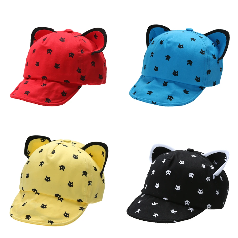 font b Baby b font Summer Hat Lovely Cat Ear Sun Hat Kids Baseball Cap