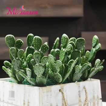

Artificial Cactus Succulents Fake Plastic Opuntia Green Desert Plants Flower Potted Arrangement Home Garden Decoration Plants
