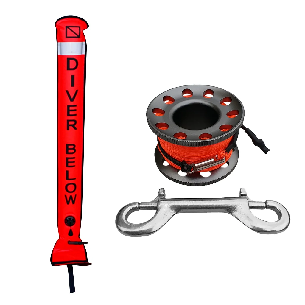 MagiDeal Perfeclan Scuba Diving SMB Surface Marker Buoy Signal Tube & Dive Reel Spool Scuba Diving Accessories