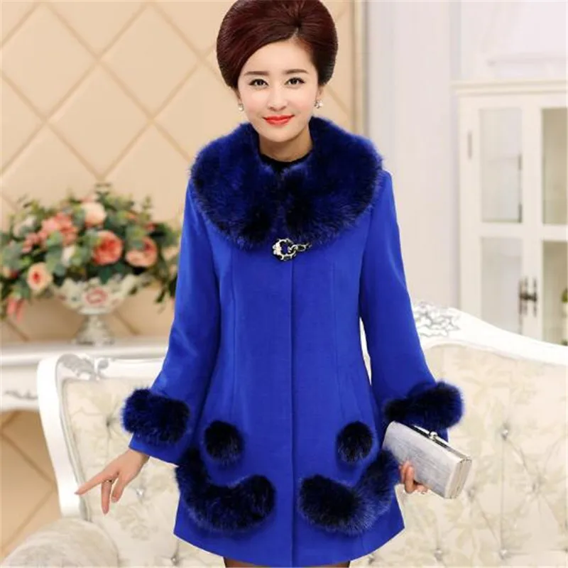 New Winter Wool Coat Women 2018 Fashion Casual Overcoat Fur Collar Plus Size 5Xl High Quality Woolen Jacket Female A3943 New Winter Wool Coat Women 2018 Fashion Casual Overcoat Fur Collar Plus Size 5Xl High Quality Woolen Jacket Female A3943