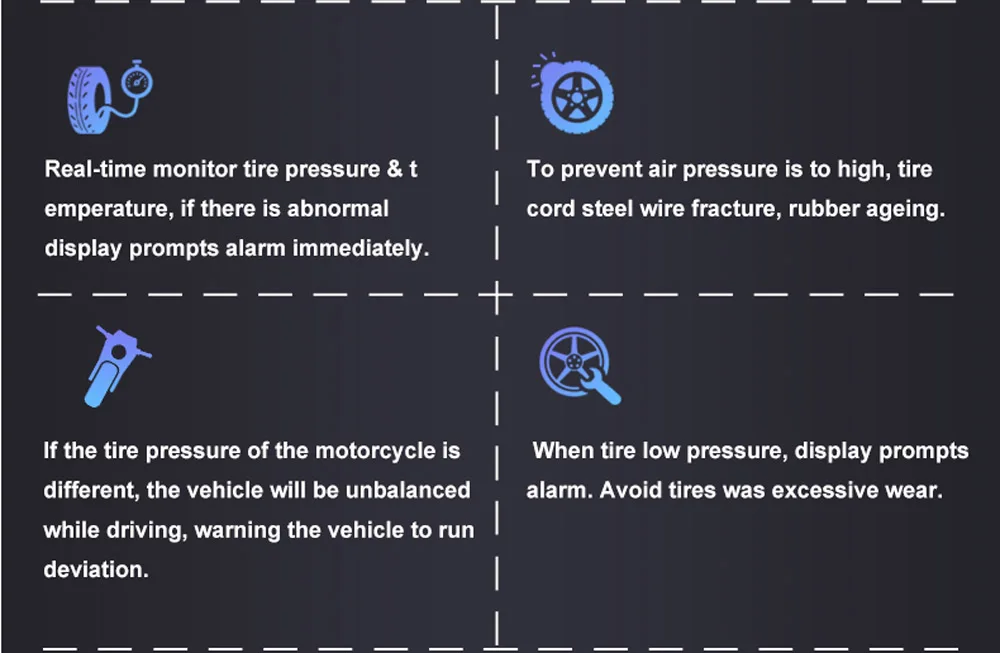 M3-B беспроводной мотоцикл TPMS в режиме реального времени шин давление мониторинга системы универсальный 2 внешних внутренних датчики ЖК-дисплей