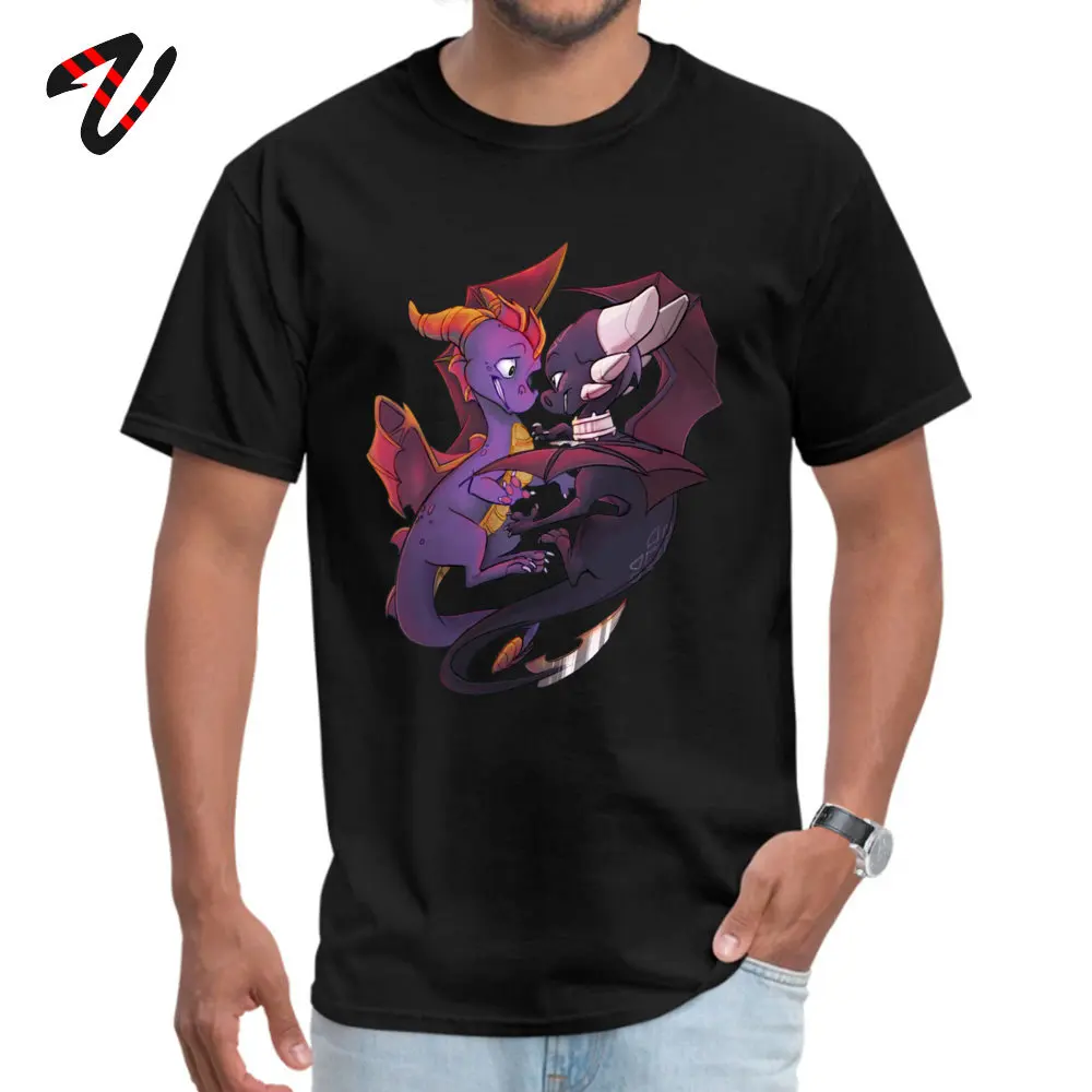 

Spyro and Cynder Popular Normal Tops Shirts Labor Day Cotton Fabric Tentacle Physics T Shirts for Men Casual Tee Shirts