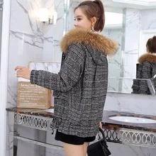 Зимний стиль короткая Съемная с капюшоном Толстая Свободная Женская куртка на молнии