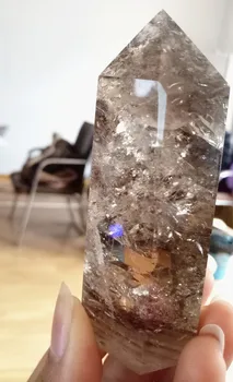 

1pcs natural smoking crystal wand With beautiful crack rainbow color