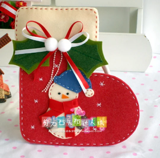 navideña/guantes de Navidad/kit de fieltro de botas, tela no tejida, juego costura artesanal, fieltro, Material de trabajo hecho a mano, JDSTB|Envases DIY| AliExpress