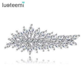 

LUOTEEMI Brand Fashion Hair Accessories Bridal Hair Jewelry AAA Cubic Zircon Hair Clip for Bridesmaid Gift Factory Direct Sale