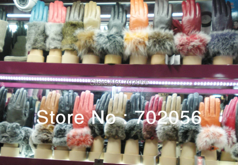 

2015 Fur Kid goat Leather Gloves gloves LEATHER GLOVES Womens SUPER HIGH QALITY 5pairs/lot #3341