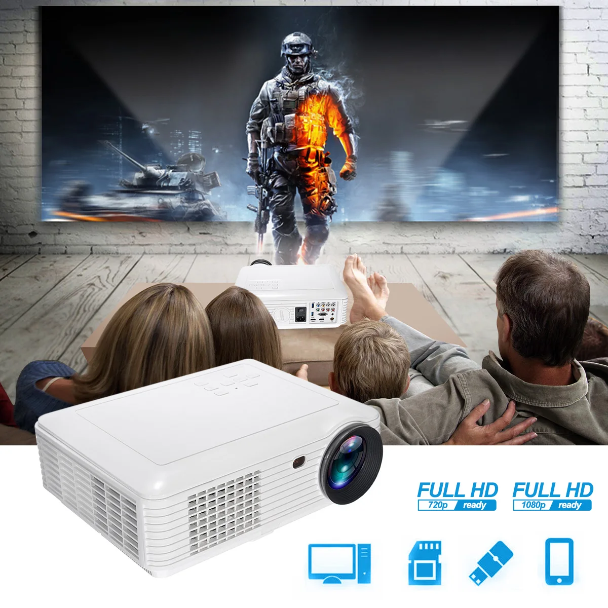 1080P 3500 Lumens LED Projector Home Theater portable mini Projector with AV cable Remote control 1080P 3500 Lumens LED Projector Home Theater portable mini Projector with AV cable Remote control