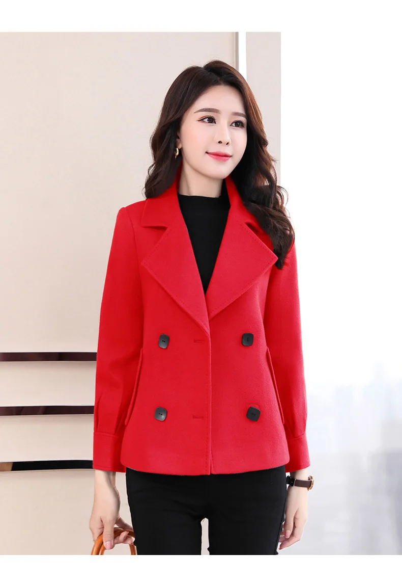 Зимнее женское Шерстяное женское осеннее пальто Корейская версия нового повседневного дикого пальто шерстяное короткое пальто свободная женская одежда