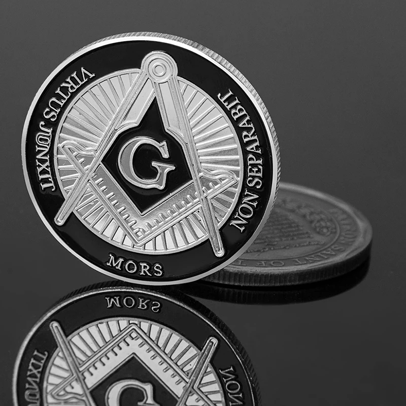 Masonic Freemason Silver Plated Commemorative Coin Token Collectible Physical TO