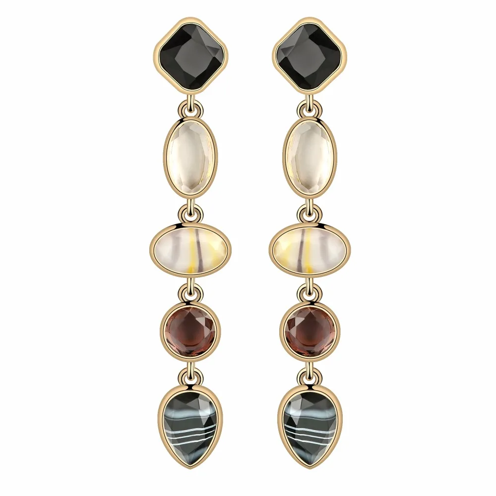 Buy Trendy Multicolor Crystal Stone Long Drop Earrings