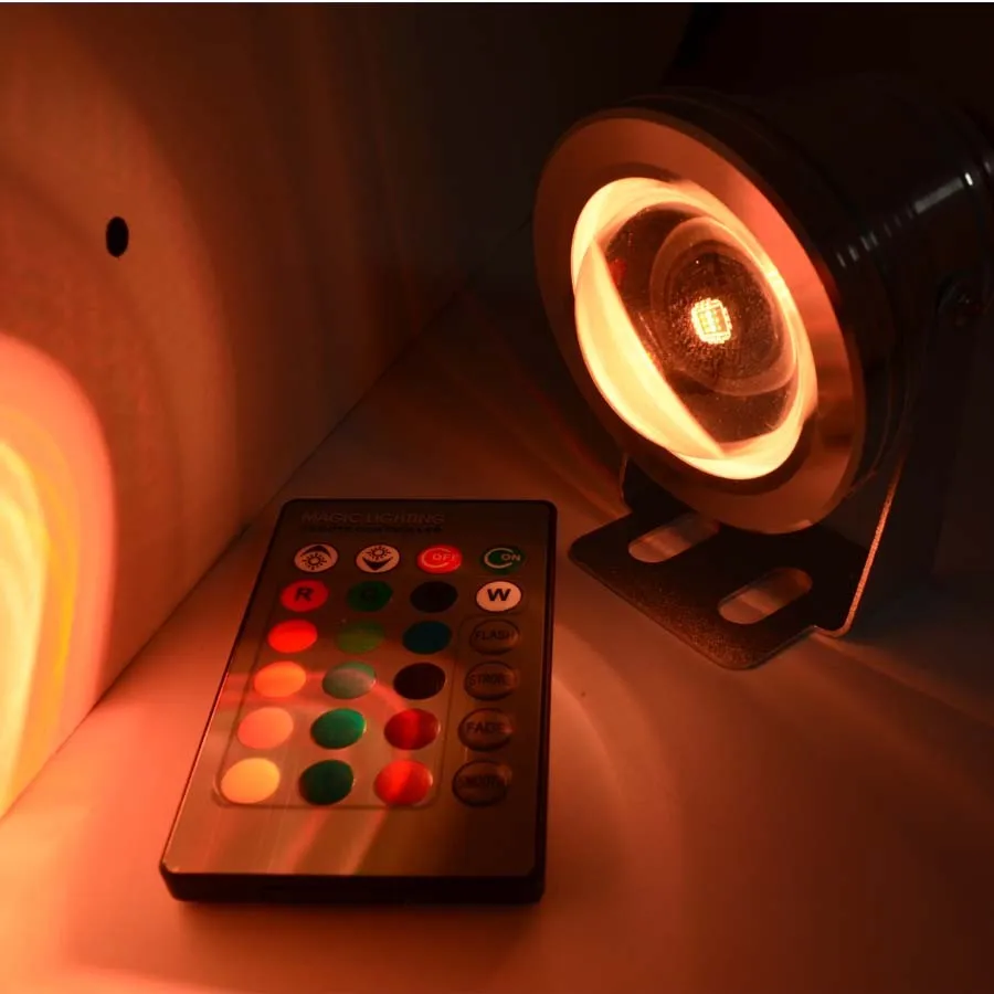 submersible pool lights High Quality Waterproof 10W RGB LED DC 12V Outdoor 16 Color Changing Flood Spot light Lamp Garden swimming pool lights underwater