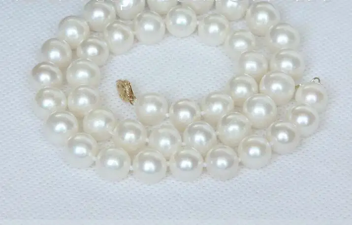 

noble women gift 17INCH CLASP HUGE 10-11mm white round freshwater pearls necklace