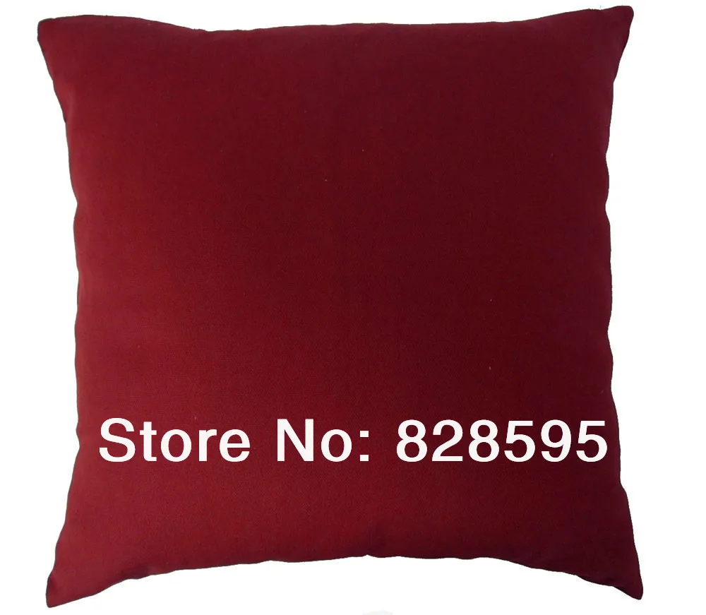 EA148 12" x 20" /31 x 51CM Plain Solid Wine Red Cotton Canvas Cushion