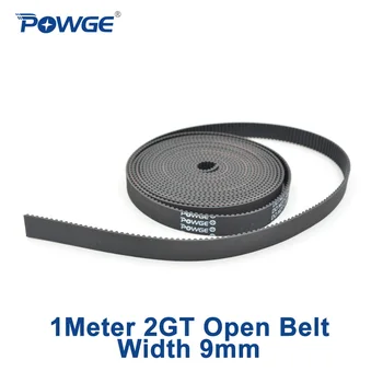 

POWGE 1Meter 2MGT 2GT open synchronous Timing belt width 9mm Rubber 2M GT2 2GT-9mm Small backlash Linear Motion 3D Printer