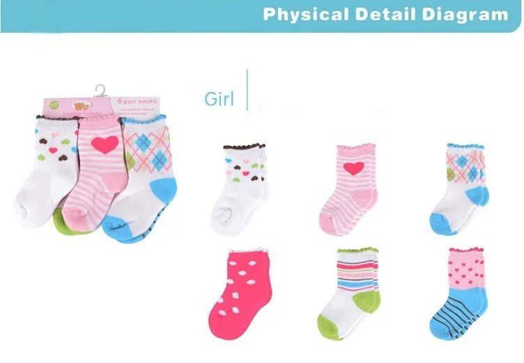 2015 NEW Baby Socks 0-24 Months 6 pieceslot Newborn Baby GirlBoy Toddler Socks Infant Unisex Autumn Winter Socks for Baby (14)