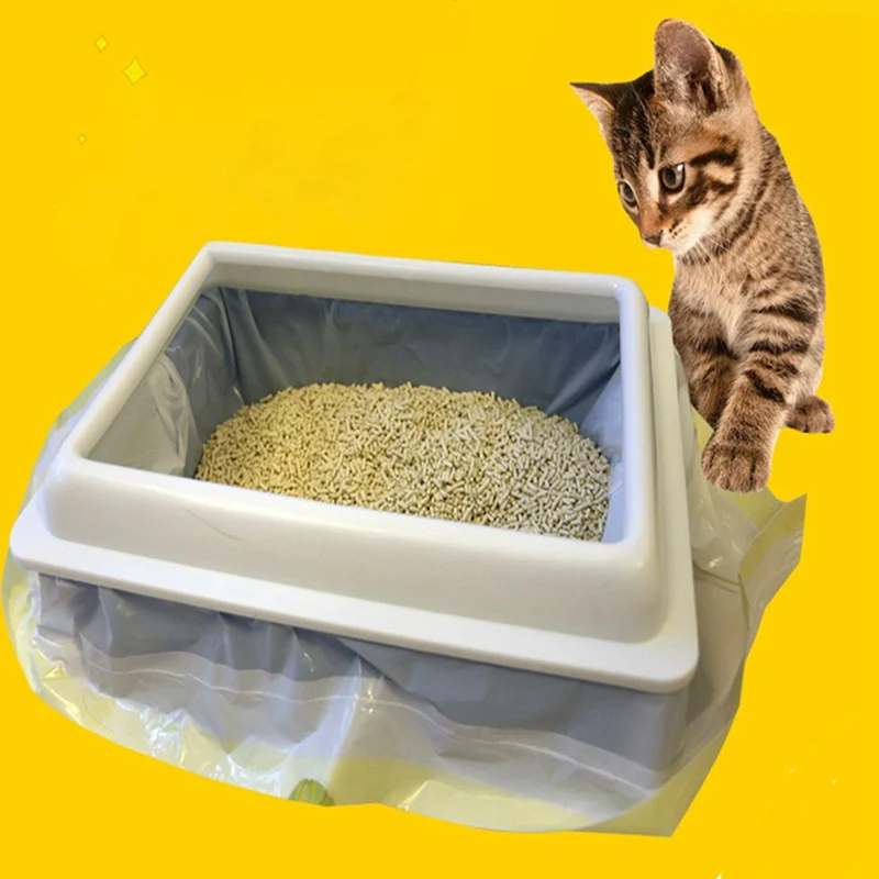 

7pcs/bag Cat Litter Bag Kitten Hygienic Litter Box Liners Durable Thickening Drawstring Cat Litter Bags Pet Supplies