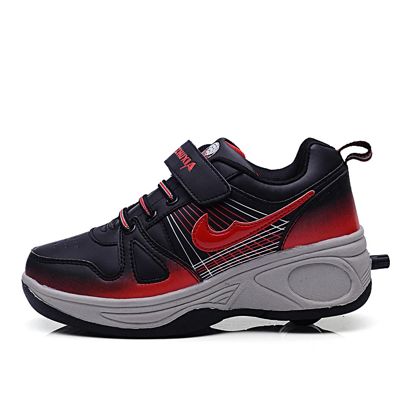Kids Shoes Sneakers With Wheels Breathable Automatic Single Round