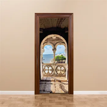

European Balcony Wall Door Stickers Home Decor Living Room Window Decor Stickers For Kids Room