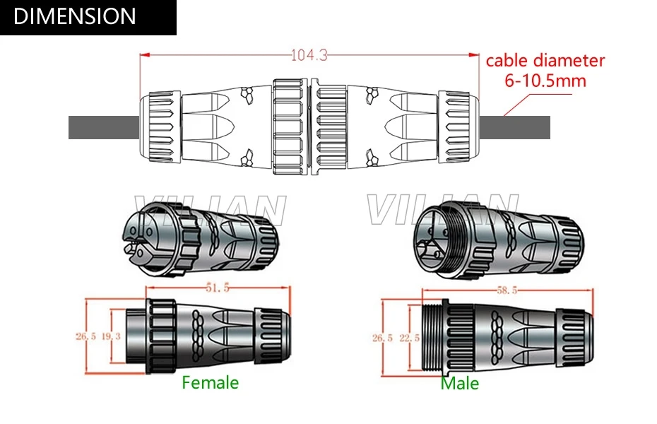 IP67 Водонепроницаемый провод разъем для светодиодный освещения 25A мужской женский быстрый разъем 2-контактный 3-контактный 4-контактный электрический соединитель винт 1 единица