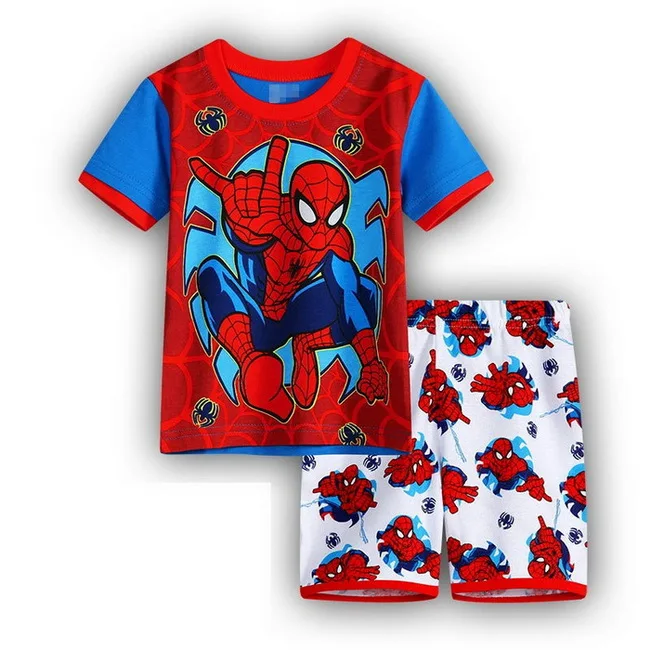 

A%A-642 Baby kids Pajamas Set summer children Short Sleeve cotton sleepwear Boys Cartoon pyjamas girls home clothing nightw