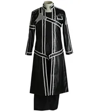 Sword Artwork On-line Kirito full set PU Leather-based Cosplay Costume boys garments Halloween costumes mens Uniform Jacket+Shirt+Pants+Belt