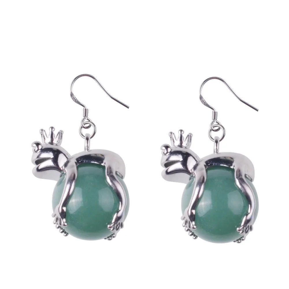 

Summer Natural Stone Earrings Purple Frog Prince Cartoon Image 925 Sterling Silver Lady Popular Jewelry Gift For Woman