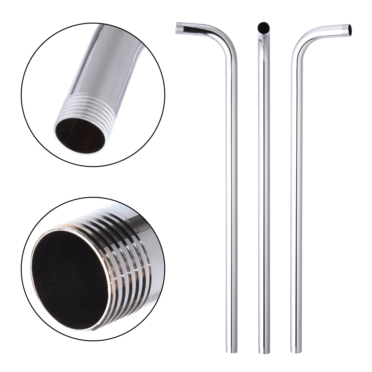 New 60cm Stainless Steel Shower Arm Wall Mounted Extension Rain Shower Head Arm Bracket Install Easy For Bathroom Use