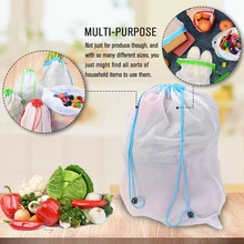 Reuable производят сумки 12 упаковок, сетчатые сумки для покупок прозрачные, легкий вес моющиеся экологичные с весом тары на T