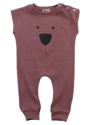 Новые детские для девочек и мальчиков летняя одежда хлопок медведь комбинезон без рукавов комбинезон, костюм наряды