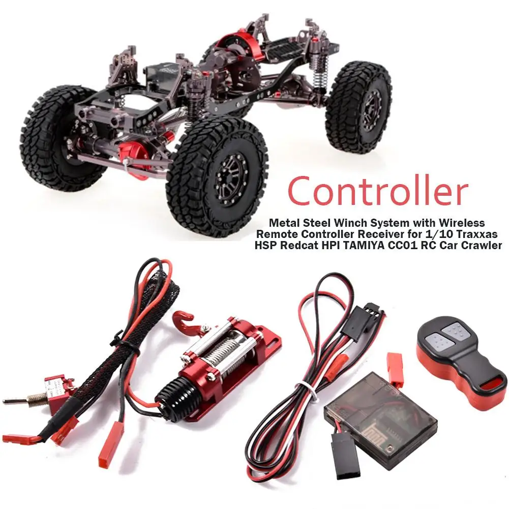 

Wireless Remote Controller Metal Steel Winch System with Receiver for Traxxas HSP Redcat HPI TAMIYA CC01 RC Car Crawler