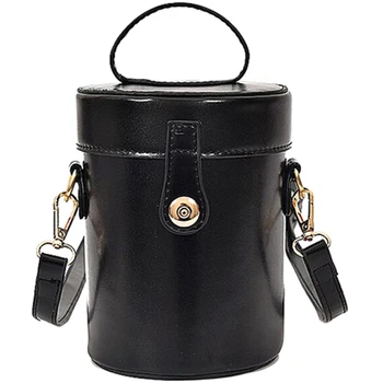 

Personality Pu Leather Ladies Handbag Mini Bucket Bag Ladies Shoulder Messenger Bag Evening Bag Retro Clutch Bag