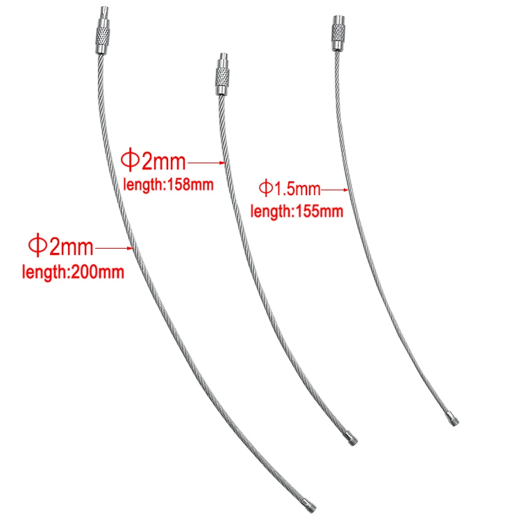 10 шт. 1,5-2 мм EDC брелок для ключей из нержавеющей стали проволока кабель петля винтовое устройство блокировки кольцо для ключей для кемпинга подвесной инструмент