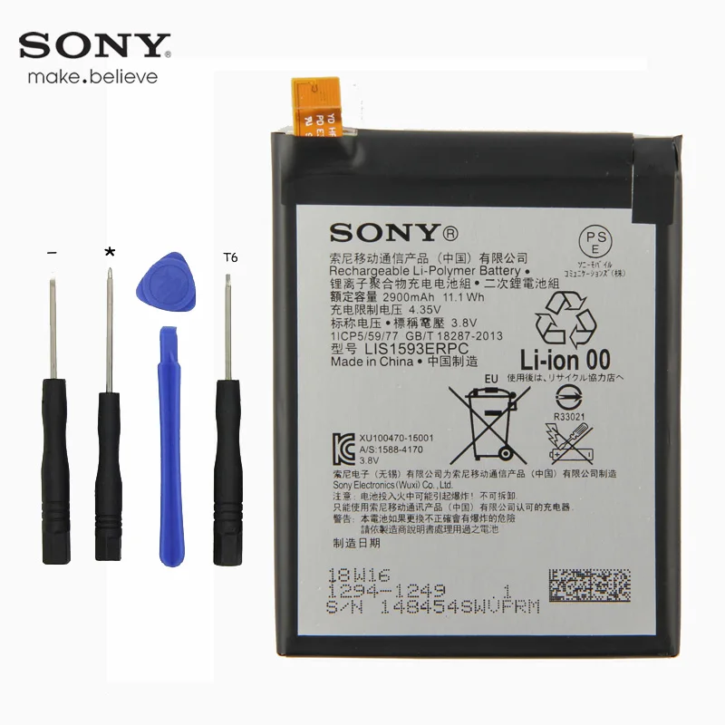 sony LIS1593ERPC Батарея для sony Xperia Z5 E6603 E6653 E6633 E6683 2900 мА-ч