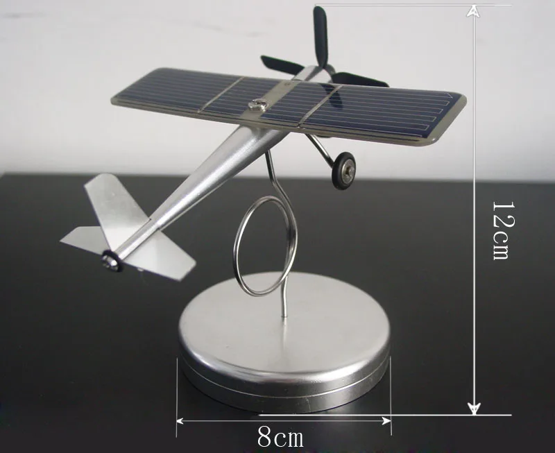 2016 Stainless Steel Solar Powered Aircraft Kit Toys Car Decoration