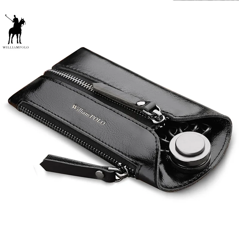 

Genuine Leather Key Wallet Women Keychain Covers Zipper Key Case Bag Men Key Holder Housekeeper Keys Organizer PL307