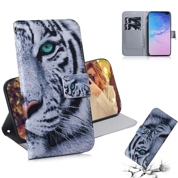 

10 Pcs/lot 3D Wolf Leather Flip Case For Samsung Galaxy S10e Wallet Cover For Samsung Galaxy S10 Plus Phone Cases S10+ Funda