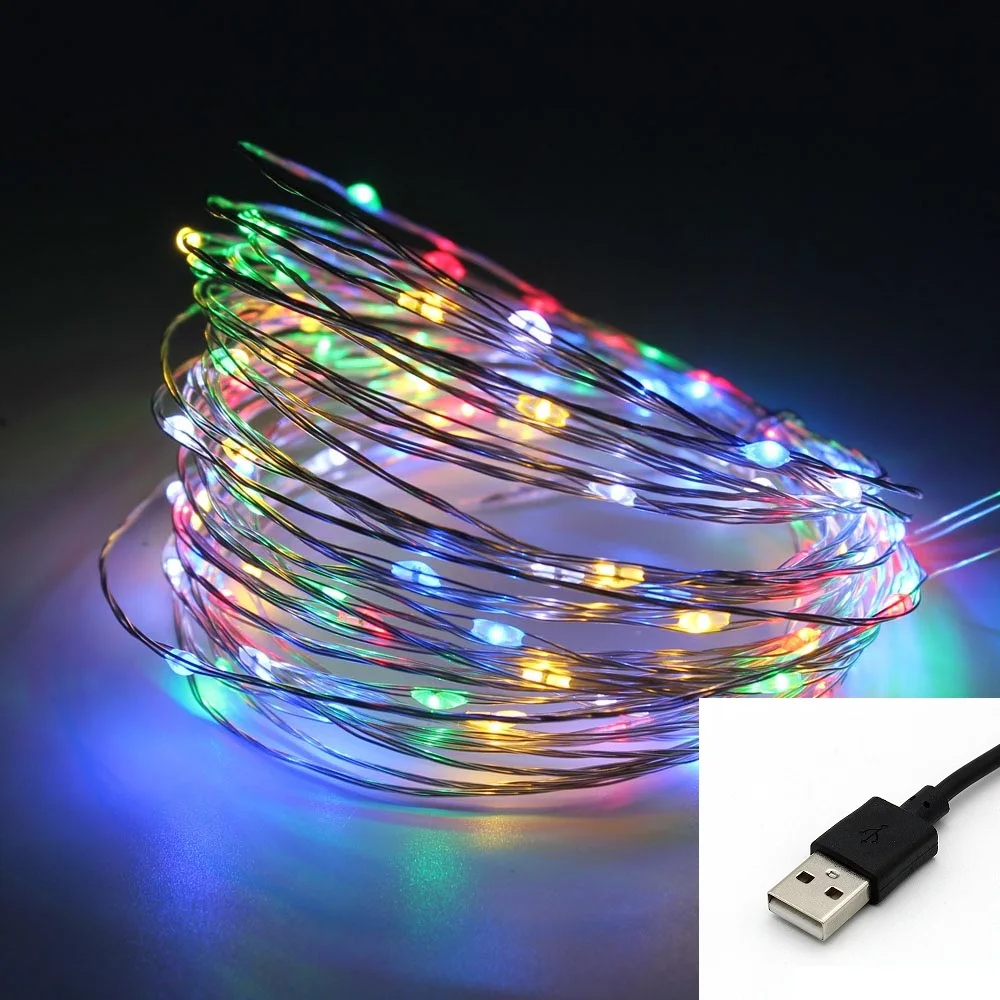 СВЕТОДИОДНЫЕ гирлянды 5 м 10 50 светодиодов 100 в USB мощность медная проволока