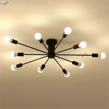 

JW Vintage Luminaria Ceiling Light Iron Creative Retro Multiple Rod Personality Industrial Ceiling Lamp Home Lighting Fixtures