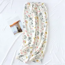 Горячая Распродажа, модные весенне-осенние свободные длинные штаны для сна с цветочным принтом, женские штаны на шнуровке с эластичной резинкой на талии
